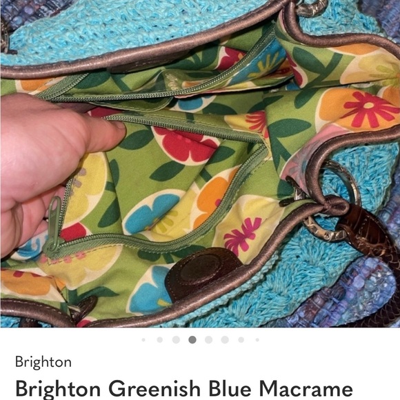 Brighton Teal Macrame Shoulder Bag - Picture 5 of 12